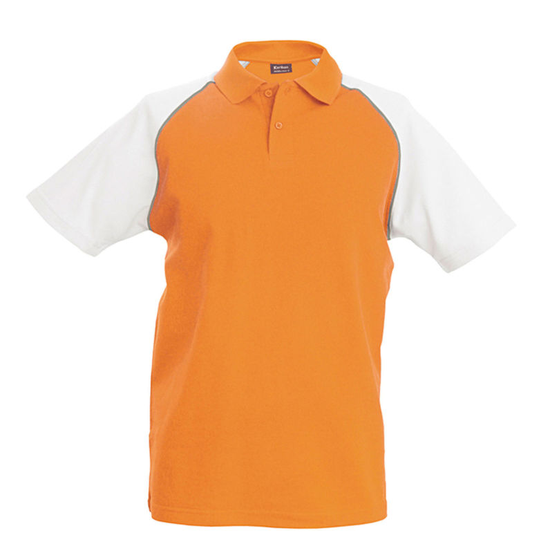 Zily | Polo manches courtes publicitaire pour enfant Orange Blanc