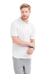 Active 140 Men | Polo manches courtes publicitaire pour homme Blanc 1