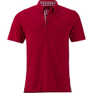 Bigge | Polo manches courtes publicitaire pour homme Rouge Rouge Blanc