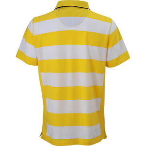 Cassu | Polo manches courtes personnalisé pour homme Jaune Blanc 1