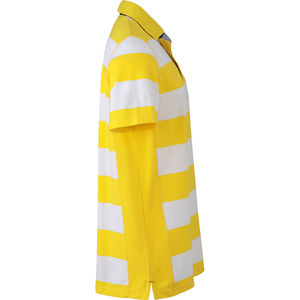 Cassu | Polo manches courtes personnalisé pour homme Jaune Blanc 2