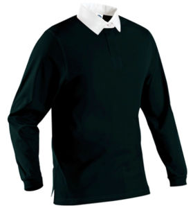 Classic Rugby Shirt | Polo manches longues personnalisé pour homme Noir