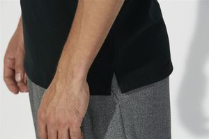 Competes Pocket | Polo manches courtes personnalisé pour homme Noir Gris chiné 3