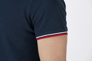 Competes Tipped | Polo manches courtes personnalisé pour homme Bleu marine 7