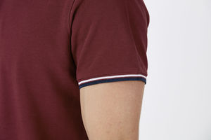 Competes Tipped | Polo manches courtes personnalisé pour homme Bordeaux 6