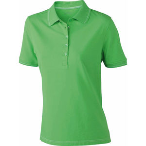 Cyve | Polo manches courtes publicitaire pour femme Vert citron Blanc