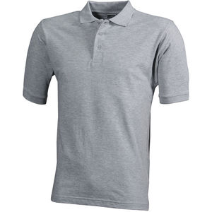 Dellu | Polo manches courtes publicitaire pour homme Gris chiné