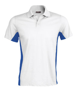 Flag | Polo manches courtes personnalisé pour homme Blanc Bleu royal