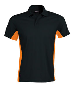 Flag | Polo manches courtes personnalisé pour homme Noir Orange