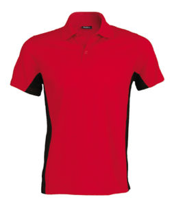 Flag | Polo manches courtes personnalisé pour homme Rouge Noir