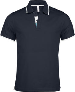 Joyu | Polo manches courtes publicitaire pour homme Marine Blanc Turquoise