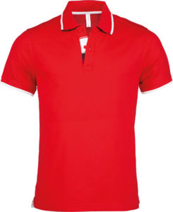 Joyu | Polo manches courtes publicitaire pour homme Rouge Blanc Marine