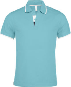 Joyu | Polo manches courtes publicitaire pour homme Turquoise Blanc Marine