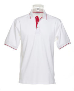 Jutta | Polo manches courtes publicitaire pour homme Blanc Rouge 1