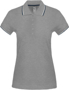 Kariban Iii | Polo manches courtes publicitaire pour femme Gris Oxford Marine Blanc