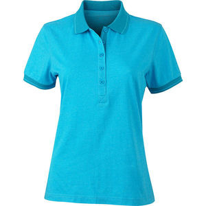 Koojo | Polo manches courtes publicitaire pour femme Turquoise mélangé Turquoise