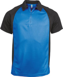 Kooly | Polo manches courtes publicitaire pour homme Aqua blue Noir