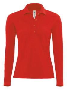 Ladies La | Polo manches longues publicitaire pour femme Rouge 3