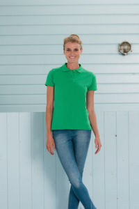 Lala | Polo manches courtes personnalisé pour femme Lime Neon 1