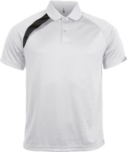 Loojo | Polo manches courtes publicitaire pour homme Blanc Noir Gris