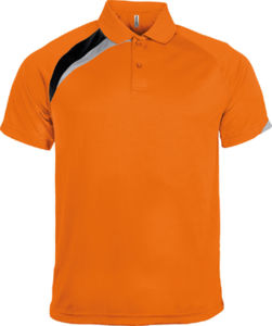 Loojo | Polo manches courtes publicitaire pour homme Orange Noir Gris