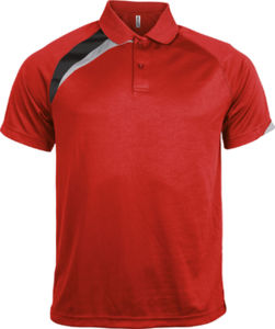 Loojo | Polo manches courtes publicitaire pour homme Rouge Noir Gris