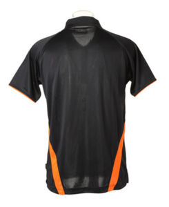 Menni | Polo manches courtes publicitaire pour homme Noir Orange 2