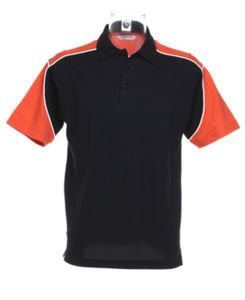 Monaco | Polo manches courtes publicitaire pour homme Noir Orange 1