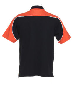 Monaco | Polo manches courtes publicitaire pour homme Noir Orange 2