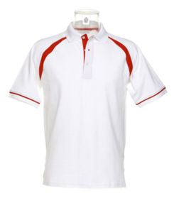 Oak Hill | Polo manches courtes publicitaire pour homme Blanc Rouge 1