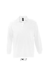 Pack | Polo manches longues publicitaire pour homme Blanc