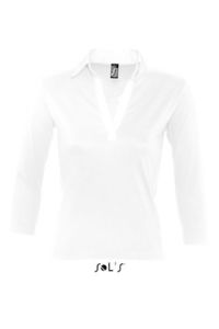 Panach | Polo manches longues personnalisé pour femme Blanc