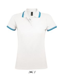 Pasadena Men | Polo manches courtes publicitaire pour homme Blanc Aqua