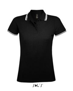 Pasadena Men | Polo manches courtes publicitaire pour homme Noir Blanc