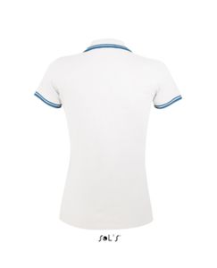 Pasadena Women | Polo manches courtes publicitaire pour femme Blanc Aqua 2