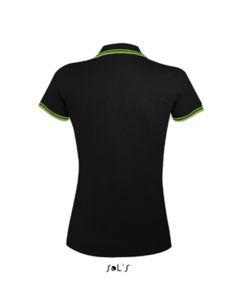 Pasadena Women | Polo manches courtes publicitaire pour femme Noir Lime 2