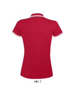 Pasadena Women | Polo manches courtes publicitaire pour femme Rouge Blanc 2