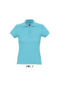 Passion | Polo manches courtes personnalisé pour femme Bleu Atoll