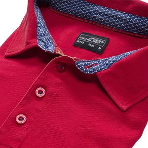 Peno | Polo manches courtes publicitaire pour homme Rouge Bleu Blanc