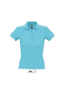 People | Polo manches courtes personnalisé pour femme Bleu Atoll