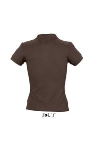 People | Polo manches courtes personnalisé pour femme Chocolat 2