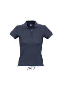 People | Polo manches courtes personnalisé pour femme Marine