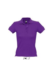 People | Polo manches courtes personnalisé pour femme Violet foncé