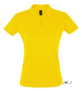 Perfect Women | Polo manches courtes publicitaire pour femme Jaune