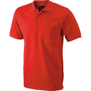 Powy | Polo manches courtes publicitaire pour homme Rouge