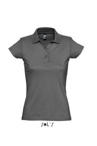 Prescott Women | Polo manches courtes personnalisé pour femme Gris foncé