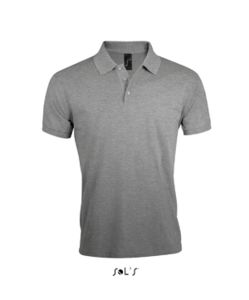 Prime Men | Polo manches courtes publicitaire pour homme Gris chiné