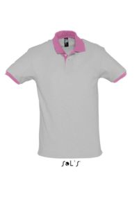 Prince | Polo manches courtes publicitaire pour homme Gris chiné Rose