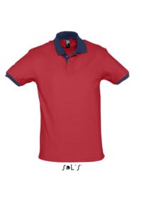 Prince | Polo manches courtes publicitaire pour homme Rouge French Marine