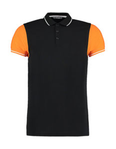 Reluki | Polo manches courtes personnalisé pour homme Noir Orange 1